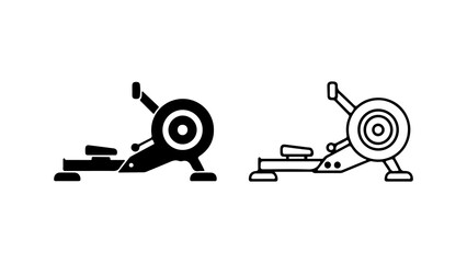 Rowing Machine Exercise Equipment Icons Set © Adobe