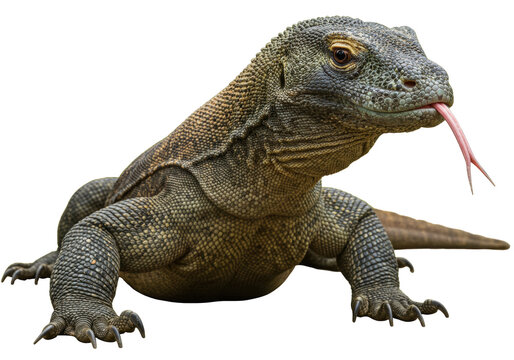 Isolated Komodo Dragon is a Large Lizard That is Native to the Indonesian Islands animal