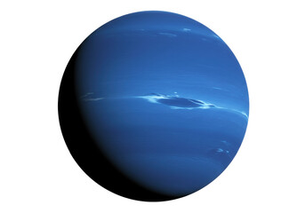 Isolated Blue Planet, Scientific Illustration of Neptune, Gas Giant Atmosphere Study