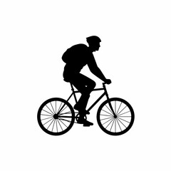 Minimalist Silhouette Man Cycling Outdoor Activity Sport and Recreation Illustration