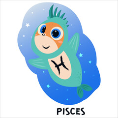 Flat vector illustration of a horse dressed as a zodiac sign. Pony, Aries, Leo, Gemini, Taurus, Scorpio, Aquarius, Pisces, Sagittarius, Libra, Virgo, Capricorn, Cancer, horoscope, zodiac, astrology