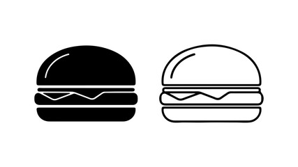 Fototapeta premium Hamburger Fast Food Icon Set Vector Illustration