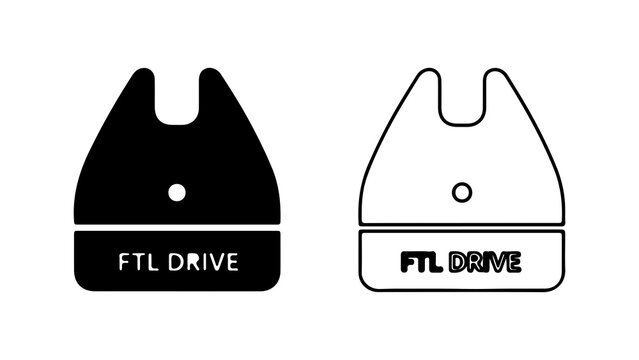 Futuristic FTL Drive Technology Icons Set