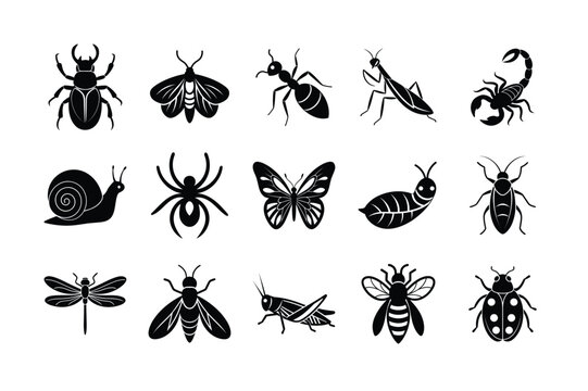 set of black silhouettes