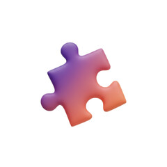 Vibrant puzzle piece with a smooth gradient, representing solutions, problem-solving, and teamwork for business strategies and creative projects today