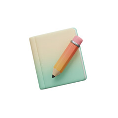 Pastel notebook and pencil for notes, journaling, or creative writing projects provides a clean, modern aesthetic for your designs and marketing materials
