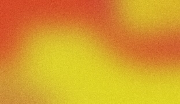 A vibrant, abstract background with a gradient of warm colors, transitioning from fiery red to bright yellow, with a textured, speckled pattern. Noise background. Gradient texture background