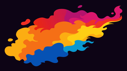 Abstract Colorful Smoke or Ink Effect Design