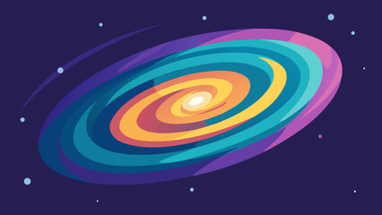 Galaxy Spiral with Colorful Cosmic Dust