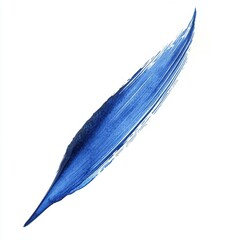 Blue Artistic Feather Stroke in Abstract Watercolor Style