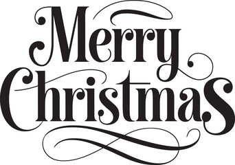 “Elegant Script Merry Christmas Typography”