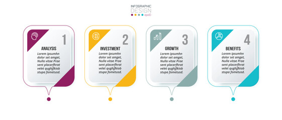 Infographic template business concept with step.