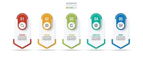 Infographic template business concept with step.