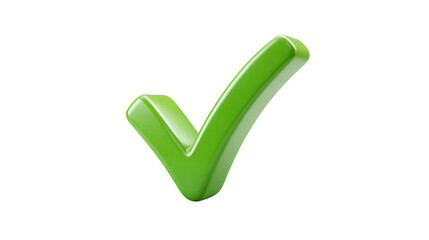 Green checkmark with brush stroke texture, hand-drawn style approval symbol with artistic flair, isolated on a transparent background