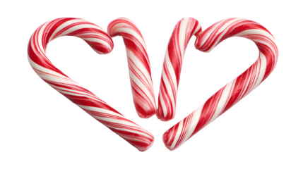Heart shaped candy canes for Christmas and Valentine celebration
