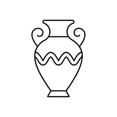 Outline drawing of a vase on transparent background