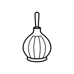 Drawn enema bulb outline on transparent background