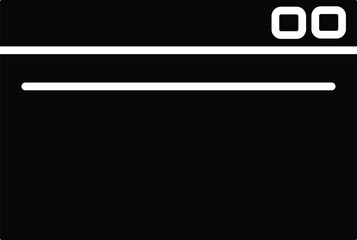 Editable; Premium Quality Adobe Illustrator Artwork; Silhouette Design - Simple black and white icon of a website window interface representation