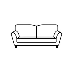 Outline drawing of sofa on transparent background