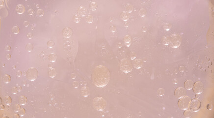 Abstract Pink water bubbles oil background