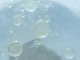 Abstract blue water oil bubbles background