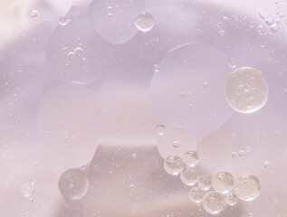 Abstract purple water bubbles oil background