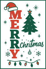 “Vertical Merry Christmas Holiday Card”