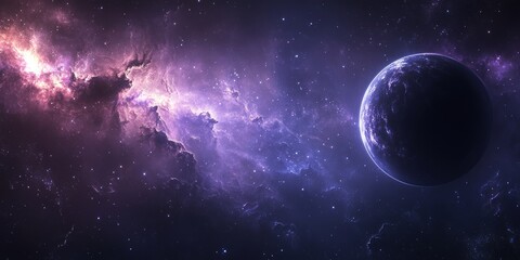 Obraz premium Vibrant Space Cloud Formation in Deep Violet Hues, Ideal for Stunning Artistic Backgrounds