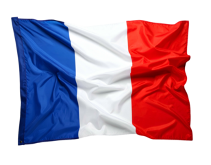 Fabric folded, with three vertical stripes of blue, white, and red