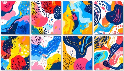 Obraz premium Abstract art. Colorful, dynamic compositions with shapes, patterns, and textures