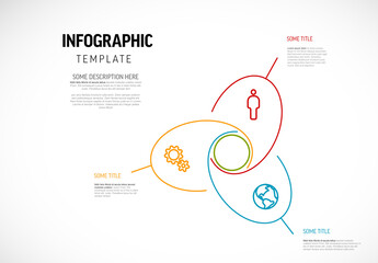 Minimal Infographic Template with Interlocking Circles and Icons