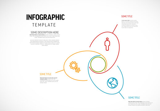 Minimal Infographic Template with Interlocking Circles and Icons