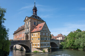 Fototapeta premium Altes Rathaus in Bamberg an der Regnitz in Bayern