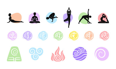 Pastel Yoga & Spiritual Elements Set