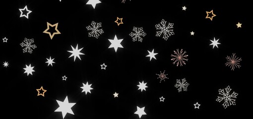 Beautiful winter background with stars and snowflakes. Perfect for Christmas, New Year, and winter holidays.