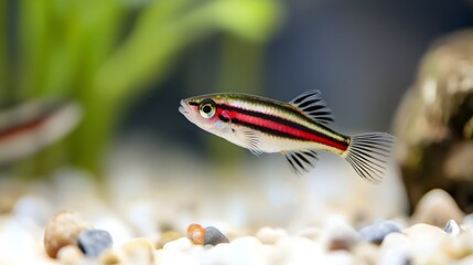 Colorful Fish Swimming Gracefully in Vibrant Aquarium Setting