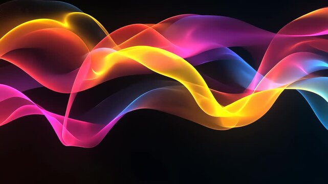 Colorful abstract waves moving smoothly in dynamic flow