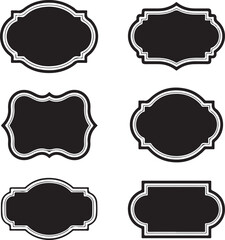 Elegant Black and White Label Shapes Collection for Creative Design Projects.