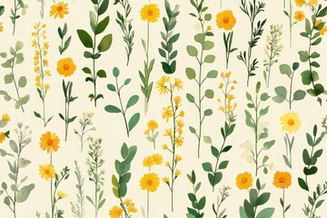 Soft Botanical Flat Lay of Medicinal Herbs in Dusty Natural Colors