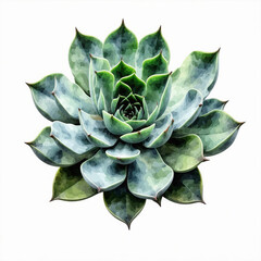 succulent, a beautiful indoor flower. watercolor drawing. artificial intelligence generator, AI, neural network image. background for the design