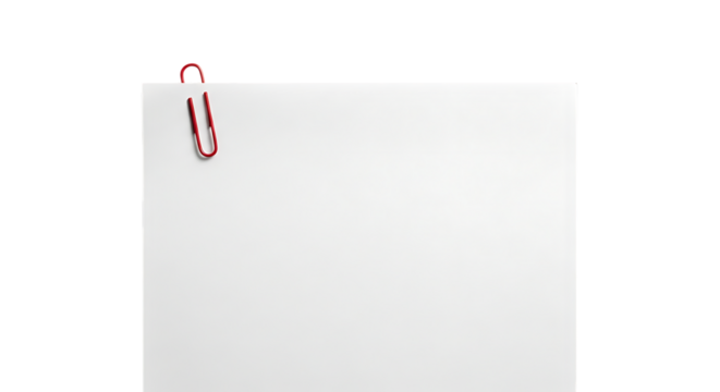 Paper clip holding white paper sheet close up office supply