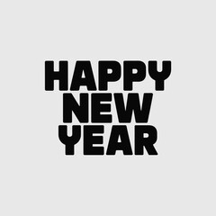 Minimalist vector illustration featuring 'happy new year' text scalable eps graphic for general use vector illustration white background