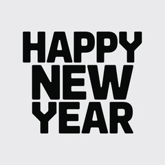 Bold happy new year typographic illustration vector scalable eps modern graphic design for celebration and greeting cards vector illustration white background