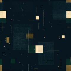 Futuristic Digital Abstract Art with Geometric Patterns and Dots.