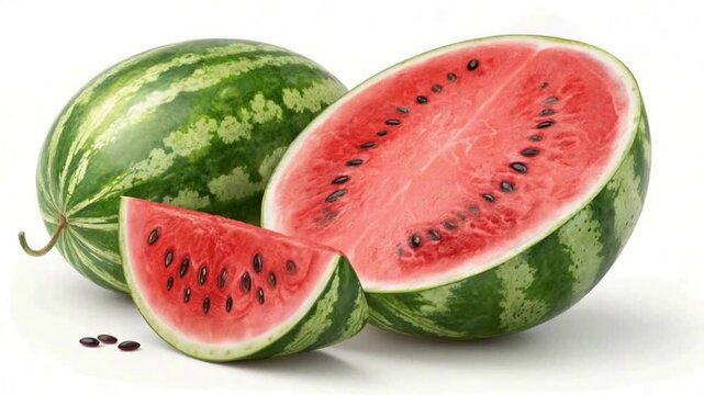  watermelon isolated on white background video
