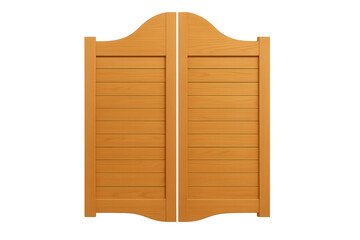 Wooden saloon doors representing entrance to a western bar or cowboy establishment with swing gate icon design