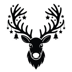 Christmas reindeer silhouette vector illustration festive holiday graphic scalable eps icon design vector illustration white background