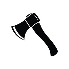 Bold black silhouette illustration of an axe a versatile vector graphic for design projects vector illustration white background