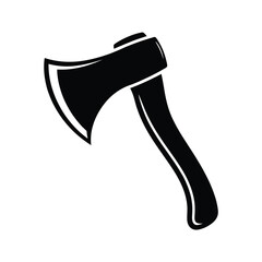 Vector illustration of a heavy axe symbol for lumberjack tools and woodworking equipment in eps format vector illustration white background