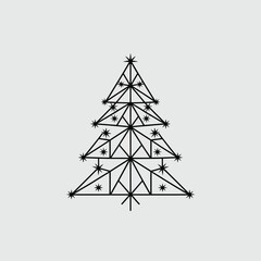Minimalist geometric christmas tree vector illustration scalable eps icon festive design element vector illustration white background